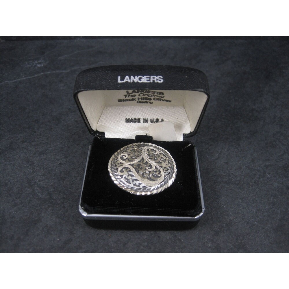 Vintage Langers Black Hills Sterling Silver Brooch